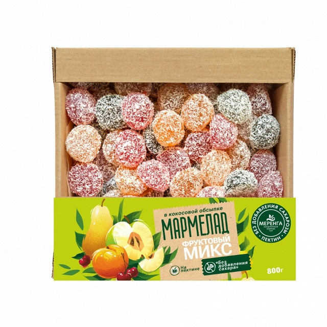  Меренга Мармелад в кокосовой обсыпке Фруктовый микс , 800г     в Вольске