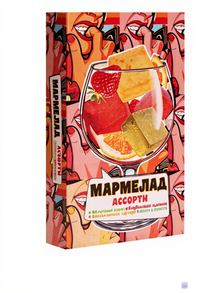  Мармелад АлкоАссорти(яблочный виски, клубничный просекко, апельсиновый вермут, лайм текила) 110г в Вольске
